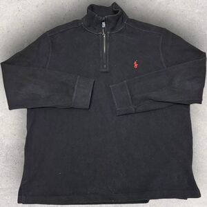 Polo‎ Ralph Lauren Sweater Mens Size XL Black 1/4 Zip Mock Neck Long Sleeve